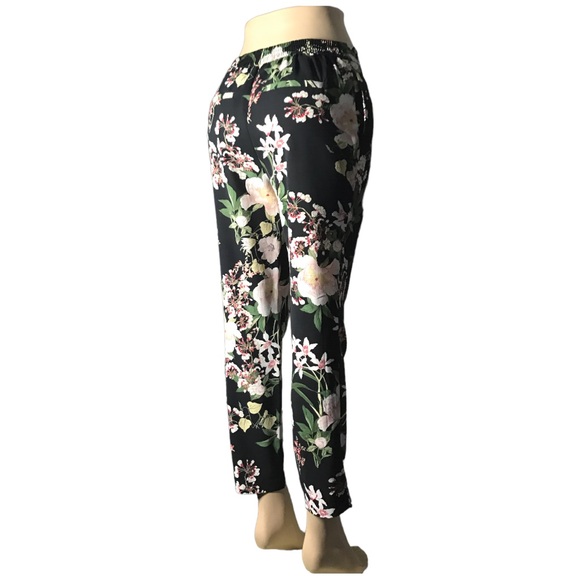 Ellane Rose Black Multicolour Floral Pants Size XS - Picture 8 of 16